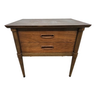 Lane Furniture Walnut Laminate One Drawer Nightstand Side Table For Sale