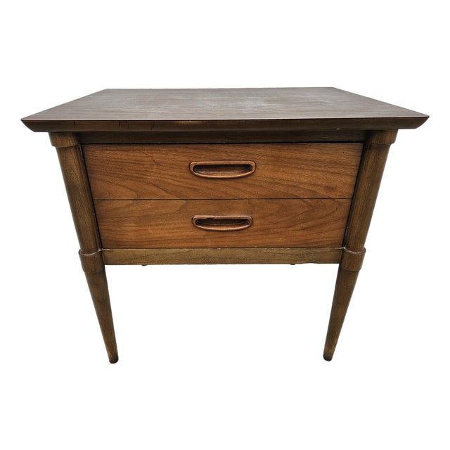 Lane Furniture Walnut Laminate One Drawer Nightstand Side Table For Sale