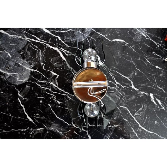 Glass Wall Light in Cut Murano Glass from Veca, Italy, 1970 For Sale - Image 7 of 8