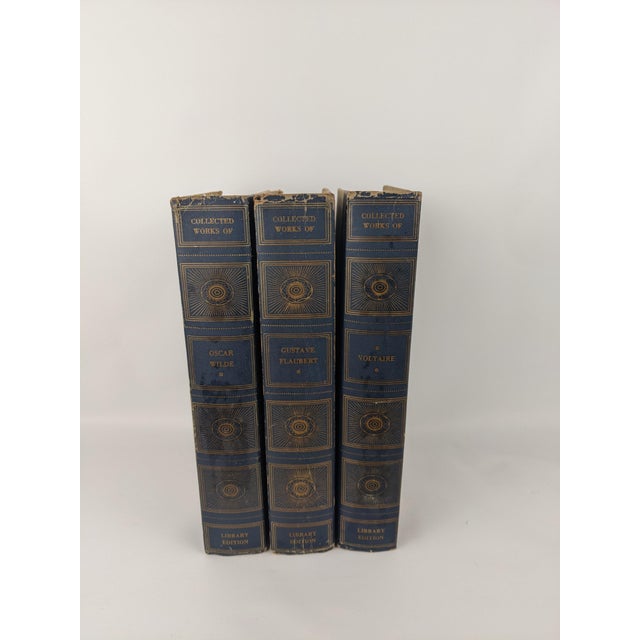 1940s Greystone Press Collected Works Library Books in Blue & Gold, Set of 3 For Sale - Image 11 of 14