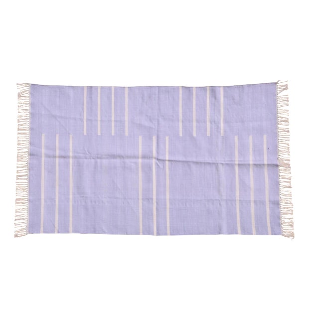 Lavendar Rug, 4x6, Violet & White For Sale