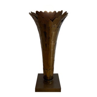 Vintage Brass Palm Floor Lamp in the Style of Maison Jansen For Sale