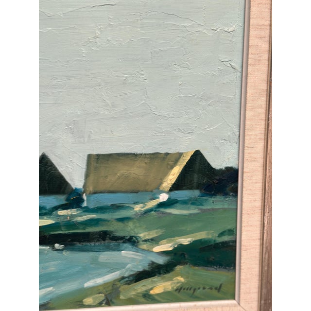 Bengt Hillgrund, Farm by the Lake, 1950s, Oil Painting on Canvas, Framed For Sale - Image 10 of 18