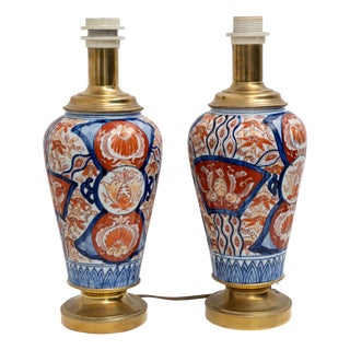 Meiji Imari Porcelain Vases with Gilt Bronze Mounts, Japan, 1800, Set of 2 For Sale