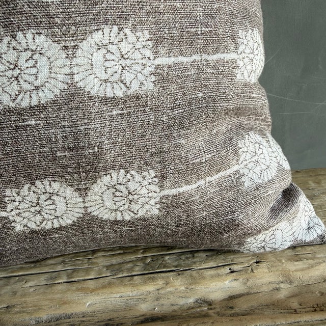 2020s Nadia Floral Linen Pillow For Sale - Image 5 of 9