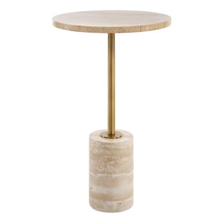 Travertine Drink Table For Sale