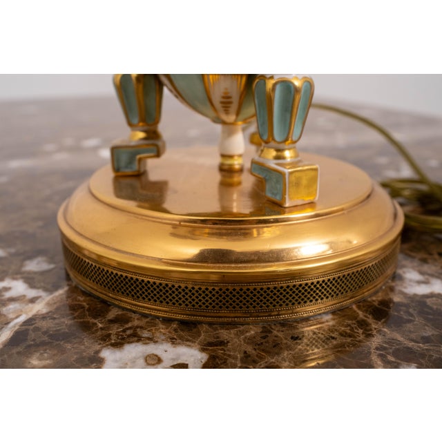 1950s Pair of Dresden Style Urn-Shaped Hand Gilt Porcelain Table Lamps For Sale - Image 18 of 18