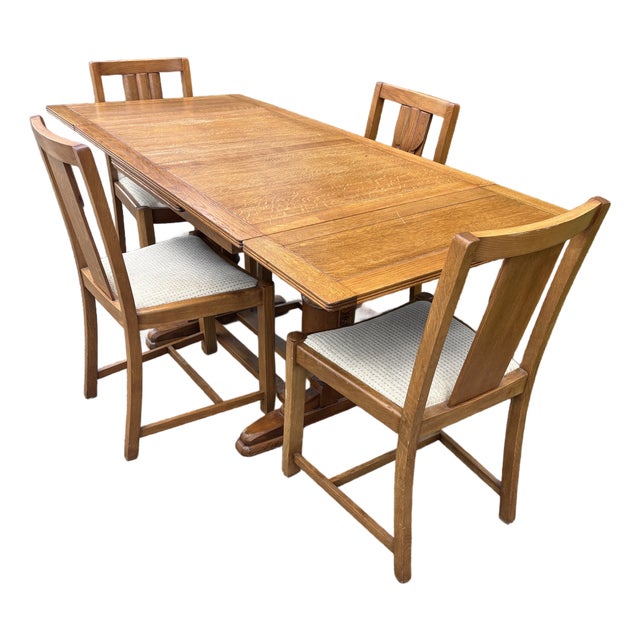 1940s Jacob Bean Trestle Style Dining Set For Sale