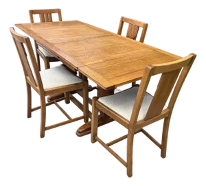 1940s Jacob Bean Trestle Style Dining Set
