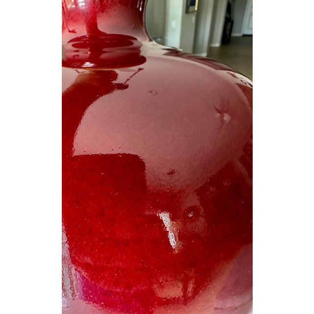 1960s Pair Asian Sang De Boeuf Oxblood Meiping Porcelain Table Lamps For Sale - Image 16 of 18