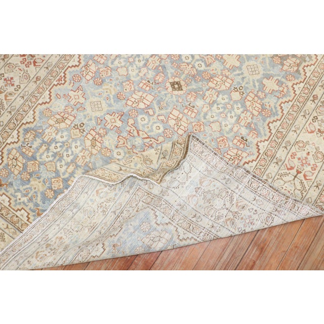 Early 20th Century Light Blue Persian Malayer Rug - 4'6" x 6'1" For Sale - Image 4 of 9