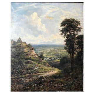 Landscape - Oil on Canvas by G. W. Mote - 1888 1888 For Sale