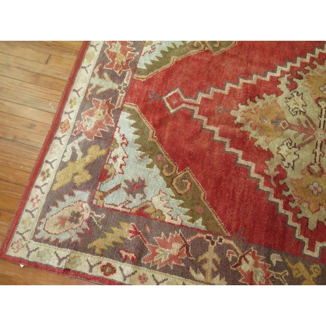 Antique Zabihi Collection Oushak Foyer Size Rug - 5'7" x 7'9" For Sale - Image 4 of 8