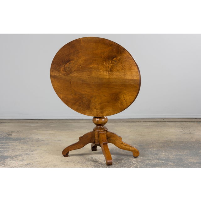 Brown Antique French Louis Philippe Style Walnut Tilt-Top Gueridon Center Table For Sale - Image 8 of 17