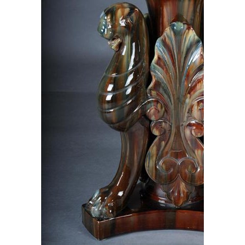 French Majolica Flower Vase by Clement Massier For Sale - Image 9 of 17