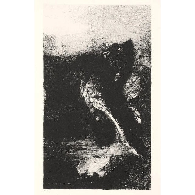 La Chimère aux Yeux Verts - Original Lithograph by O. Redon - 1888 1888 For Sale - Image 4 of 4