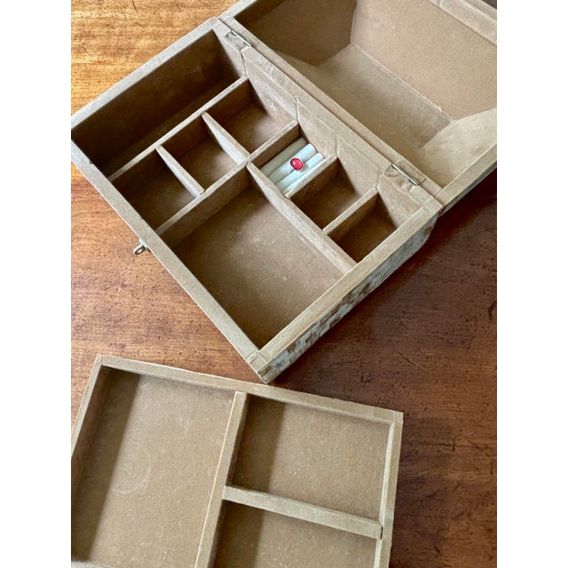 Wood Maitland-Smith Tessellated Bone & Horn Large Jewelry Box For Sale - Image 7 of 12