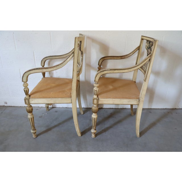 Italian Flower Basket Chairs/Pair For Sale - Image 9 of 12
