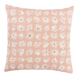 Schumacher X Caroline Z Hurley Meadow Rock 22" Pillow in Blush For Sale