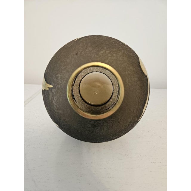 Vase in Gilded Etched Glass by Alfred Taube, Germany, 1960s For Sale - Image 4 of 12