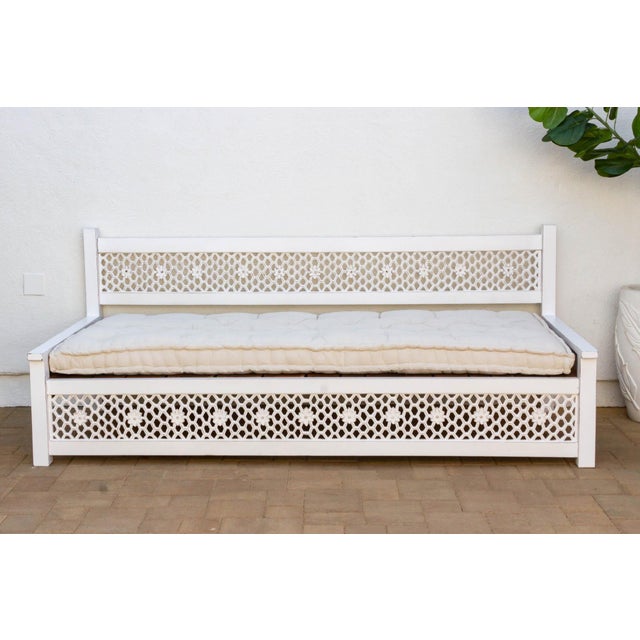 1990s Moroccan Floral Large Lounge Daybed For Sale - Image 5 of 12