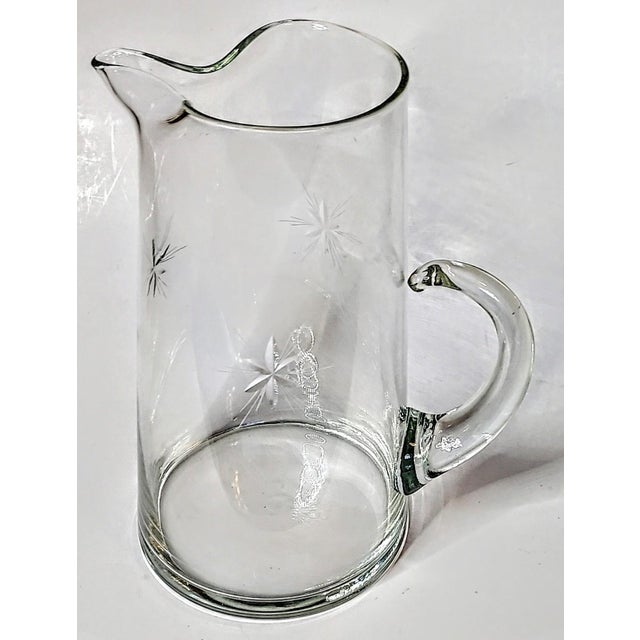 Vintage Cut Glass Starburst Pitcher For Sale - Image 4 of 5