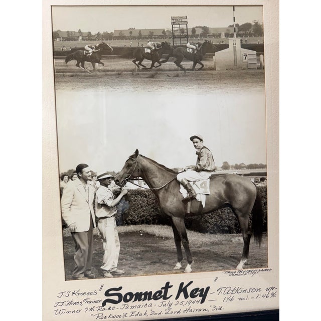 Up for sale is an original vintage 1944 horse racing photograph of winning horse Sonnet Key at Empire, Jamaica NY. This...
