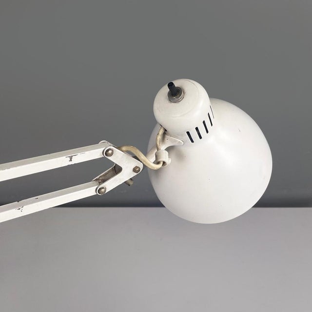 White Mid-Century Adjustable Italian Table Lamp by Jac Jacobsen Luxo, 1950s For Sale - Image 8 of 18