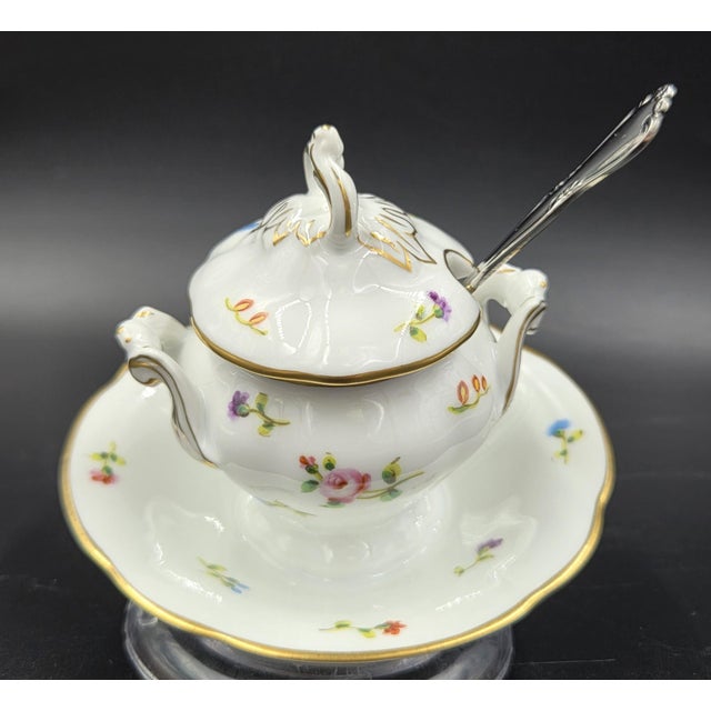 Vista Alegra Porcelain Petite Sugar Bowl With Oneida Sugar Spoon For Sale - Image 14 of 18