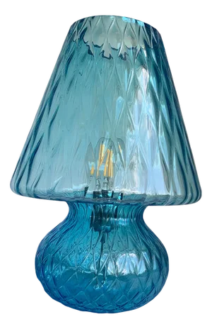 Light-Blue Murano Style Glass with Ballotton Lamp from Simoeng