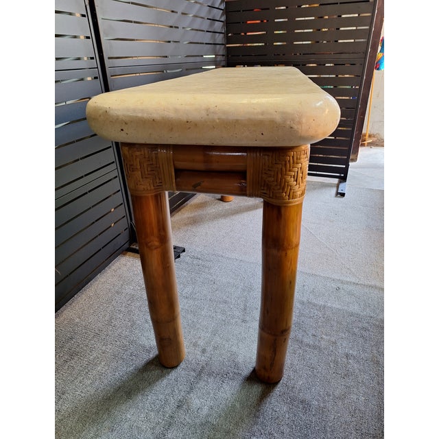 1960s 1960s Antonio Budji Layung Style MCM Tessellated Stone Console Table For Sale - Image 5 of 7