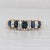 Metal 0.90ctw Tiered Blue Sapphire Diamond Rooftop Ring 14k Yellow Gold Size 8.25 For Sale - Image 7 of 8