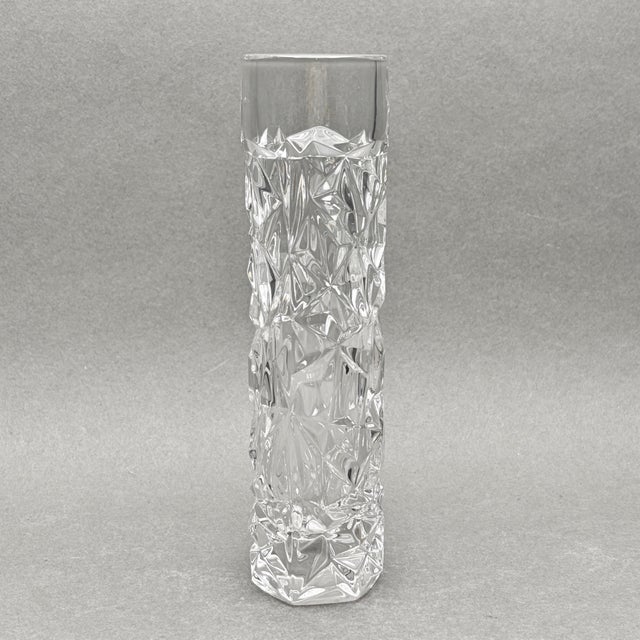 Tiffany and Co. Vintage Tiffany & Co. Rock Cut Clear Crystal Bud Vase For Sale - Image 4 of 10