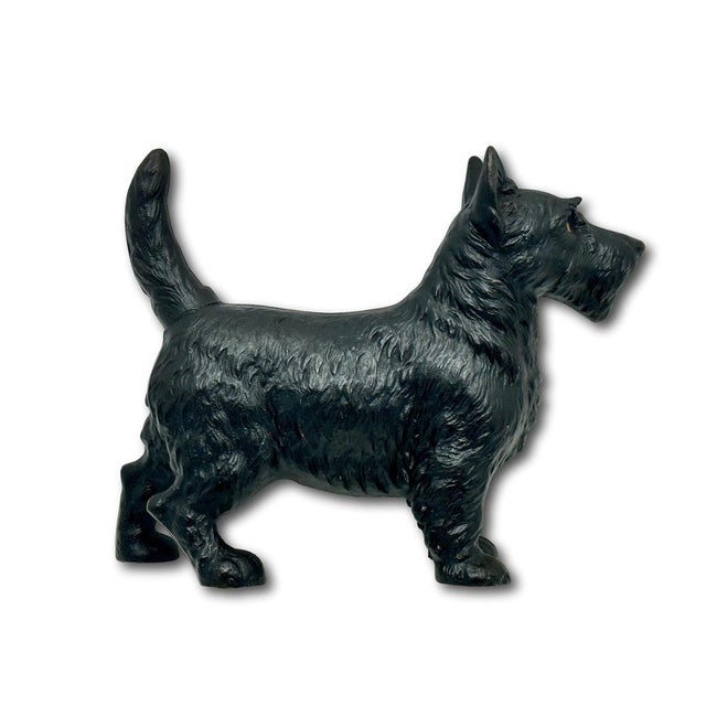 Figurative Very Nice Vintage Hubley Manufacturing Co. Cast Iron Standing Scottish Terrier - Scottie Dog Doorstop - Circa 1930s For Sale - Image 3 of 18