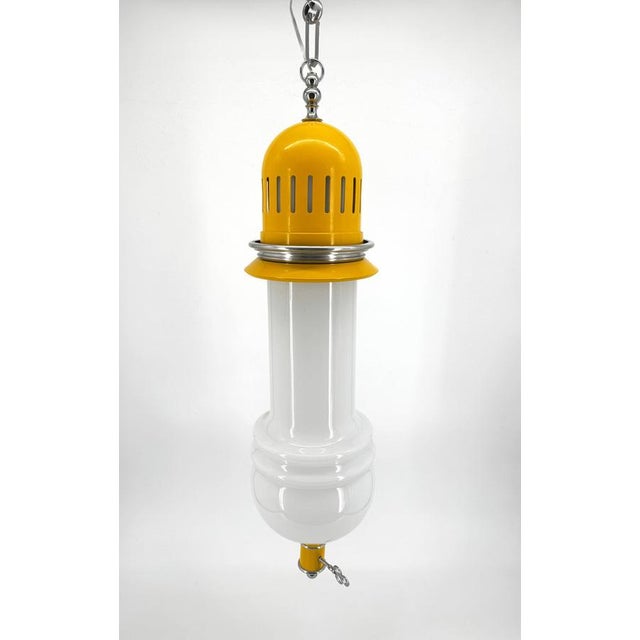 Oblong Pendant Lamp in Metal and Glass, Italy, 1970s For Sale - Image 16 of 16