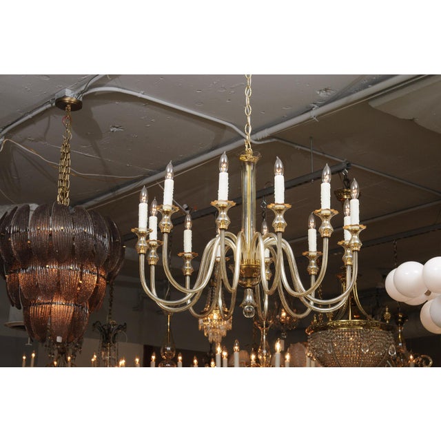 Stunning 12-Light Venetian Glass Chandelier - 1960s, Italy For Sale - Image 4 of 17