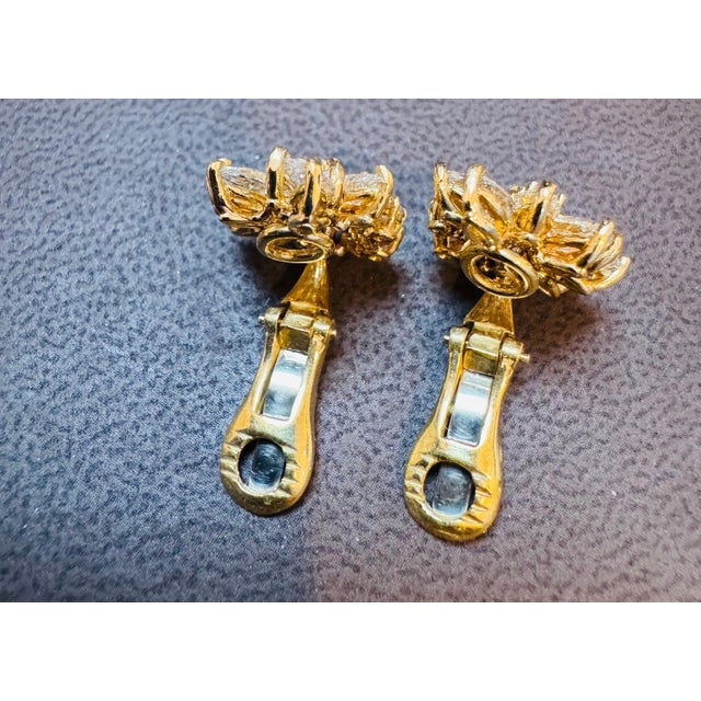 20 Natural Marquise Diamonds & 10 Round Diamond Clip on Earring 18 KYG For Sale - Image 13 of 18