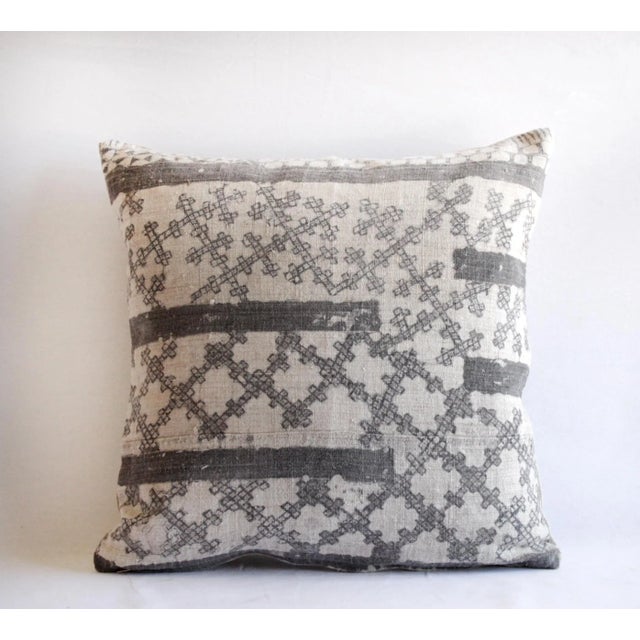 VINTAGE BATIK ACCENT PILLOW CHARCOAL AND NATURAL LINEN Description: Vintage Batik Accent Pillow Charcoal and Natural Linen...
