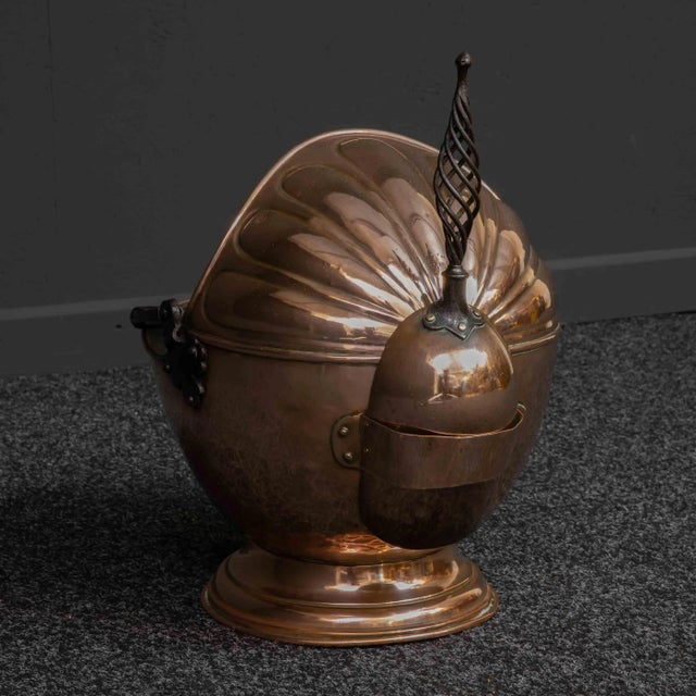 Antique Victorian Copper Helmet Coal Bucket For Sale - Image 12 of 15