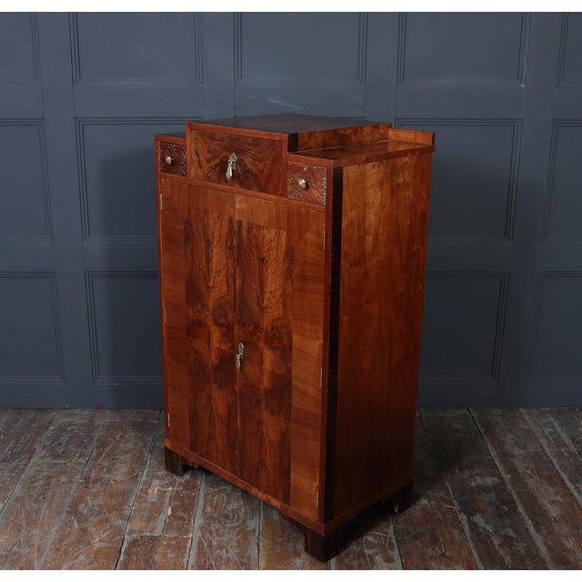 French Style Art Deco Figured Walnut Cabinet with Macassar, 1925 For Sale - Image 12 of 15