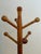 Brown Vintage Oak Tripod Coat Rack With Turned Pole and Ball Pegs For Sale - Image 8 of 8