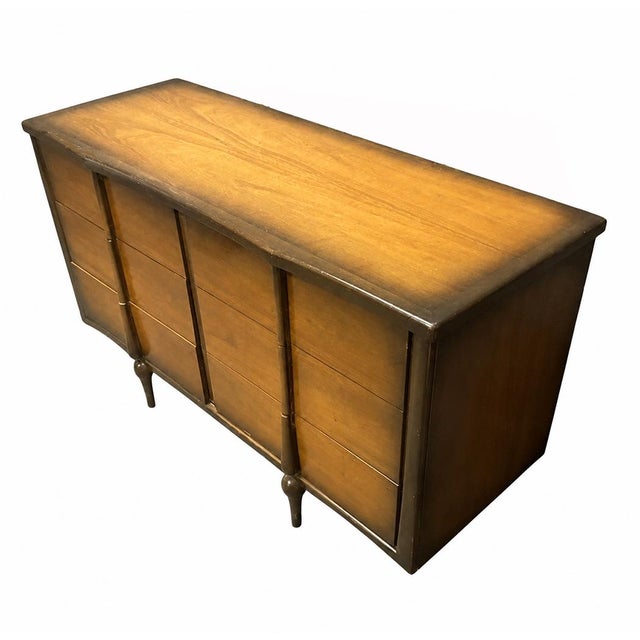 Mid-Century Modern Stunning Mid-Century Modern Walnut and Oak Dresser by Tri-Bond Furniture For Sale - Image 3 of 11