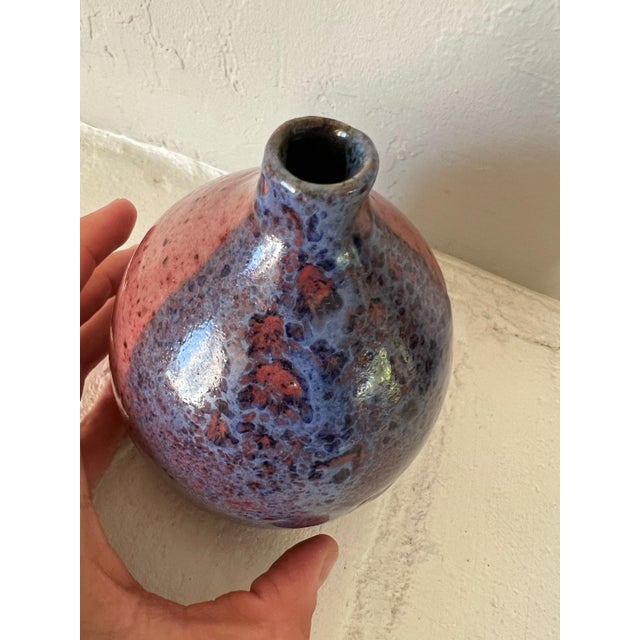 1970s Studio Pottery Bud Vase Weed Pot Lava Glaze Chop Marked For Sale In San Francisco - Image 6 of 14