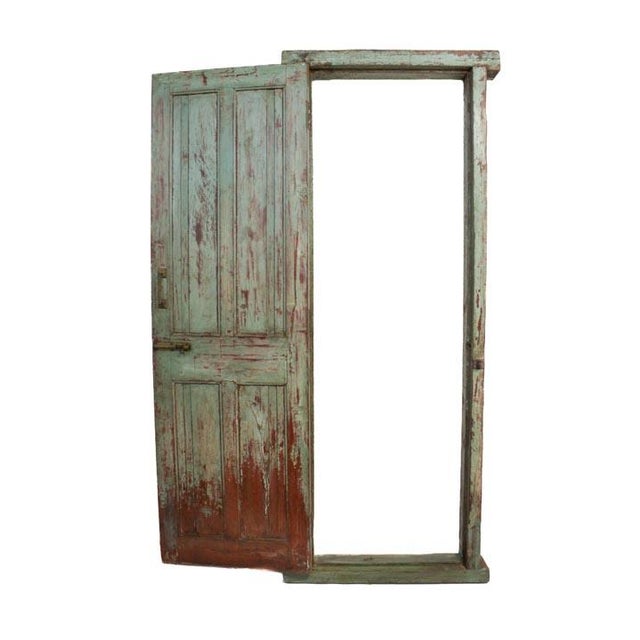 French Provincial Single Swing Door With Raised Panels on Both Sides For Sale - Image 3 of 11
