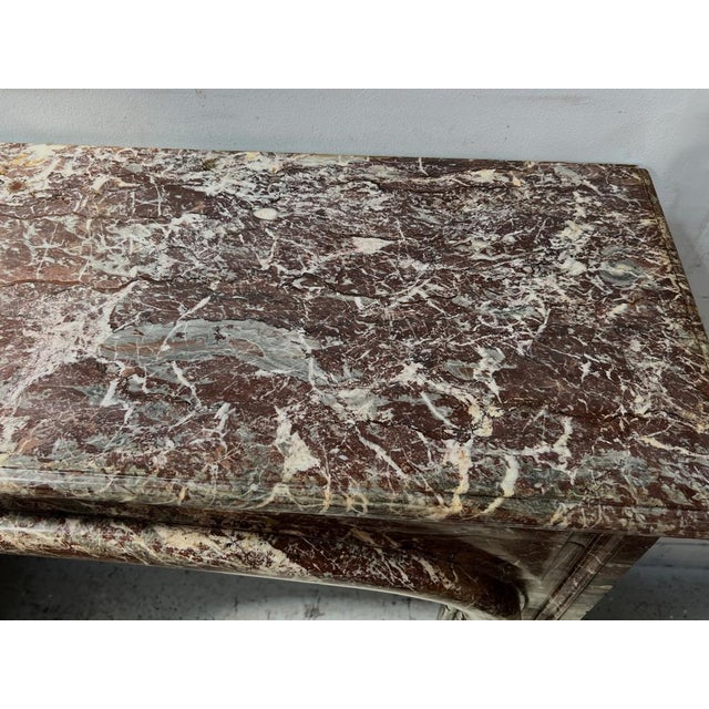 Louis XIV Style Fireplace in Speckled Red Marble, 19th Century For Sale - Image 13 of 16