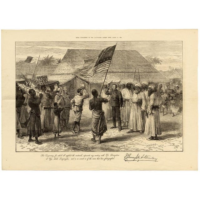 H. Hall, Henry Morton Stanley Meeting David Livingstone at Ujiji, Tanzania, Africa For Sale - Image 4 of 7