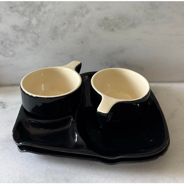 Mid 20th Century Mid Century Modern Ceramic Black and White "Tv Set" by Rubel - 4 pcs For Sale In Austin - Image 6 of 11
