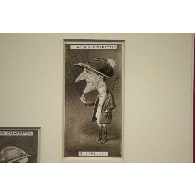 Classic English (5 custom framed) jockeys on c1930s Player's Cigarettes cards! Image Sz: 6 1/2"H x 5"W