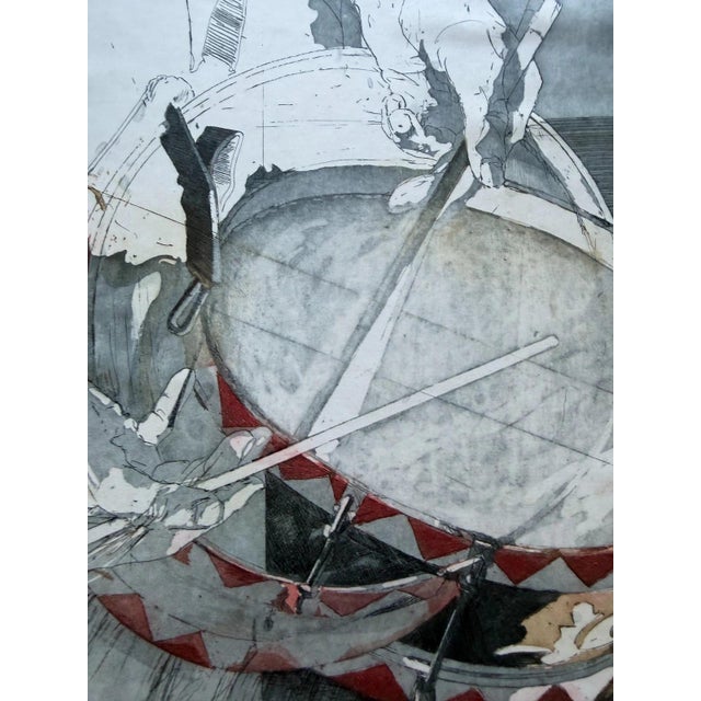 Modern Michael Schreiber, the Drum 1984, Etching For Sale - Image 3 of 13