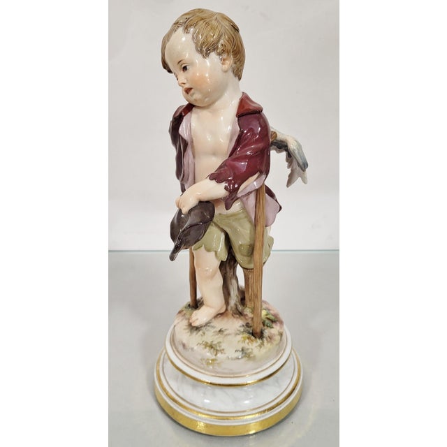 German 19th C Meissen Porcelain Winged Cupid Angel For Sale In New York - Image 6 of 16